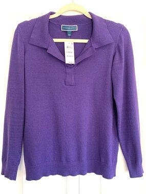 Karen Scott Johnny Collar Pullover Sweater